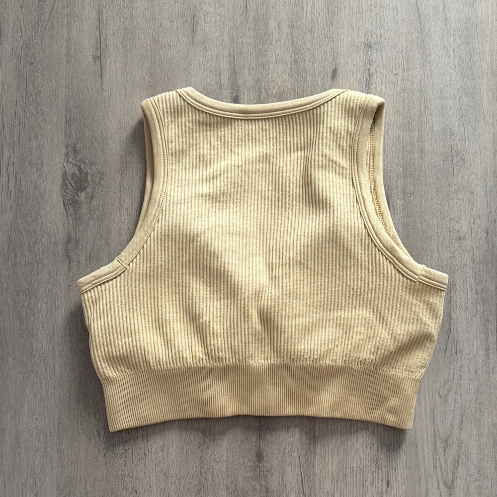 Cream Ribbed Women's Top - Picture 2 of 2